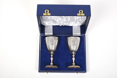 Lot 2128 - A Pair of Elizabeth II Silver Goblets