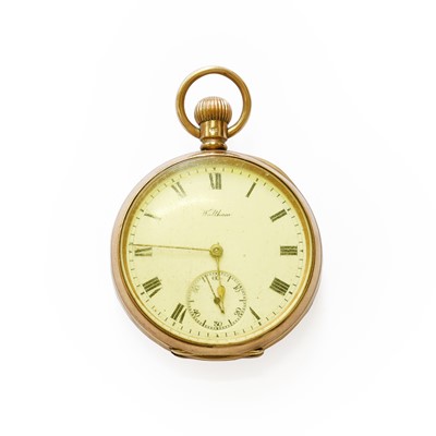 Lot 329 - A 9 Carat Gold Open Faced Waltham Pocket Watch,...