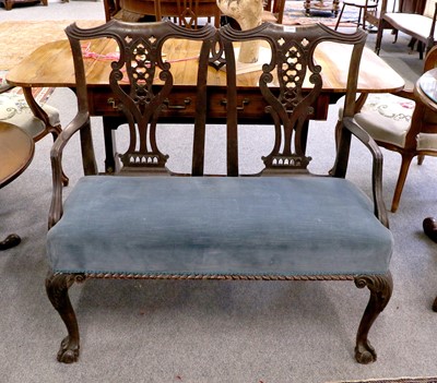 Lot 1349 - A Part 18th Century Mahogany Chairback Settee,...