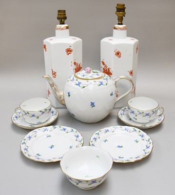 Lot 100 - A Herend Porcelain Tete a Tete, together with...