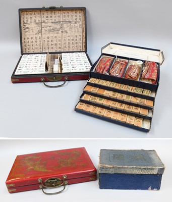 Lot 116 - A Modern Chinese Mahjong Set, in leather...