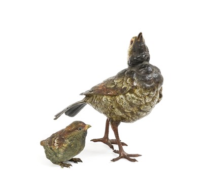 Lot 236 - A Bergmann Cold-Painted Bronze Bird, early...