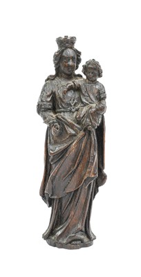 Lot 220 - A Flemish Carved Oak Figure of the Madonna and...