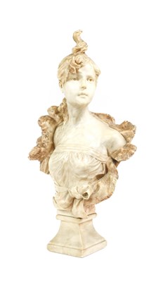 Lot 239 - Anton Nelson (1849-1910): An Alabaster Bust of...