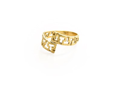 Lot 295 - A Crossover Ring, of textured design, stamped '...