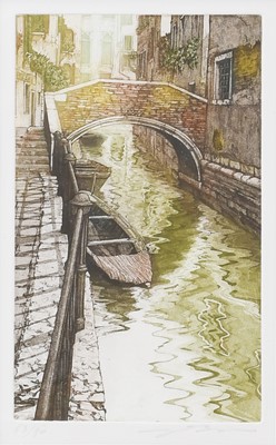 Lot 1152 - Ugo Baracco (b. 1949) Venitian Canal Signed...