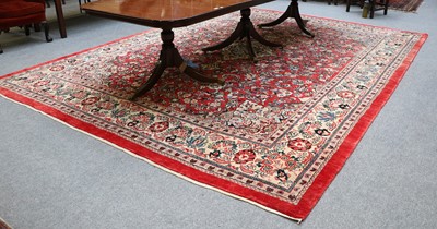 Lot 1019 - Saroukh Carpet, the faded blood red field of...