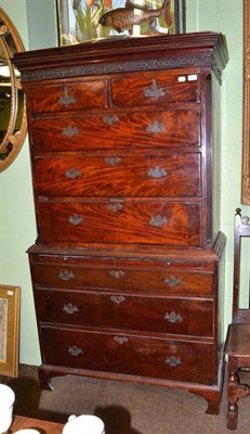 Lot 845 - George III mahogany chest on chest