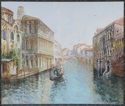 Lot 1153 - K*Rionri (20th/21st century) Gondolier on...