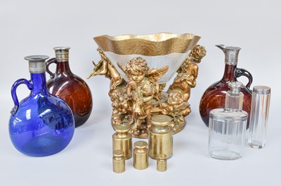 Lot 149 - Three Victorian Coloured Glass Decanters,...