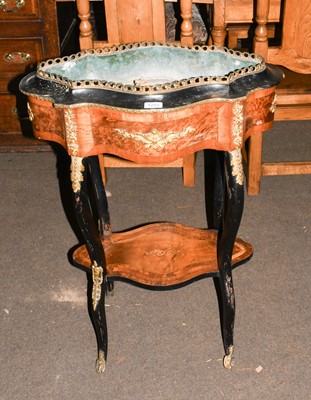 Lot 1272 - A French Kingwood Burr Walnut and Ebonised...