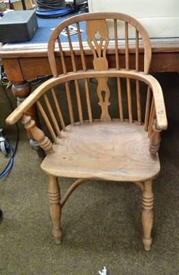 Lot 855 - A Windsor chair with crinoline stretcher