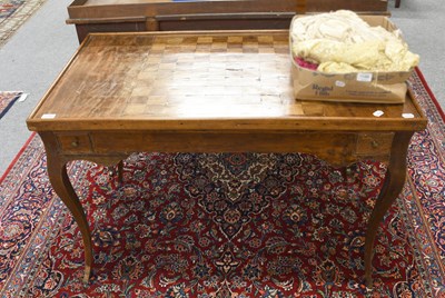 Lot 1296 - A 19th Century French Fruitwood Games Table,...