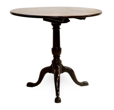 Lot 873 - A George III Mahogany Tilt-Top Tripod Table,...