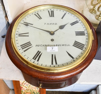 Lot 7 - A Mahogany Single Fusee Wall Timepiece 12''...