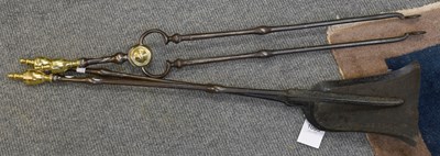 Lot 1274 - A Set of Three 19th Century Fire Irons