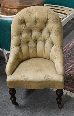 Lot 1354 - A Victorian Turned Leg Nursing Chair, with...