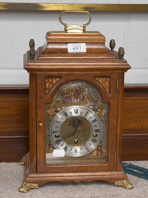 Lot 241 - A Modern Chiming Table Clock, case with...