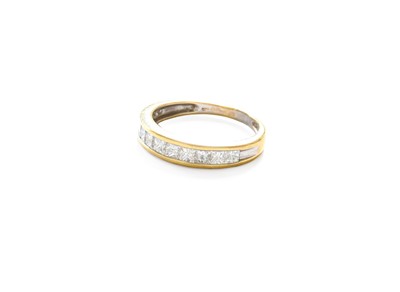 Lot 317 - An 18 Carat Gold Diamond Half Hoop Ring, the...