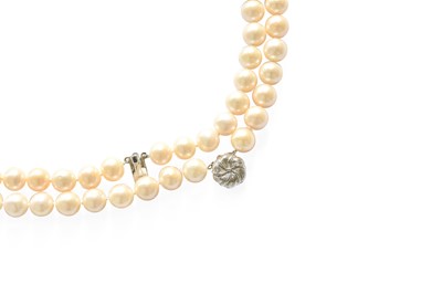 Lot 310 - A Two Row Cultured Pearl Necklace, the 41:45...