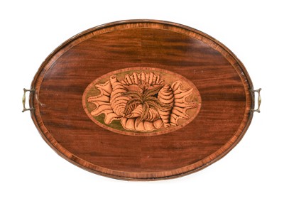 Lot 119 - A Mahogany, Rosewood-Banded and Marquetry Oval...