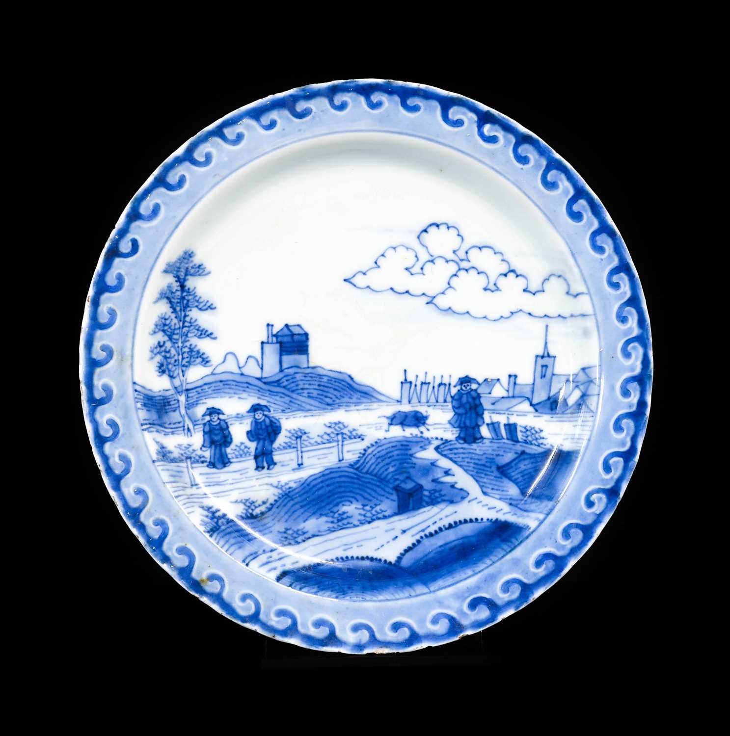 Lot 162 - An Arita Porcelain "Deshima Island" Plate, Edo...