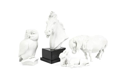 Lot 103 - A Meissen White Porcelain Bust of a Horses...