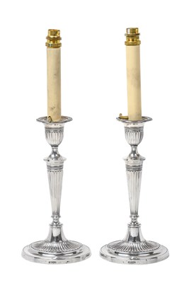 Lot 2142 - A Pair of Edward VII Silver Candlesticks