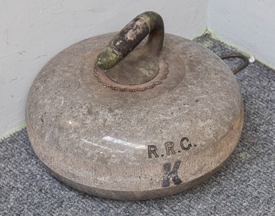 Lot 125 - A Granite Curling Stone, bearing the initials...