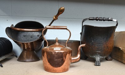 Lot 253 - 19th Century Copper Including: coal scuttles,...