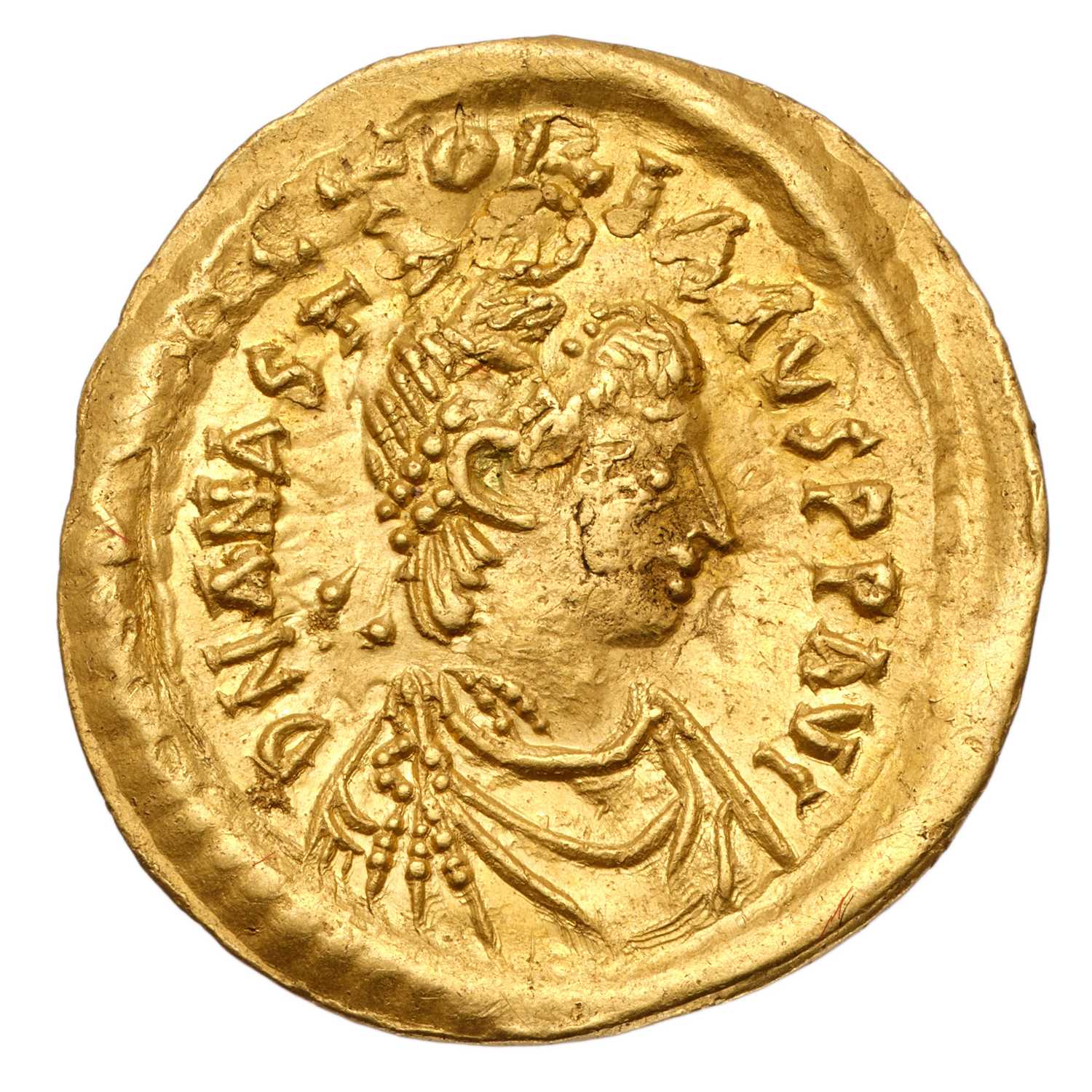 Lot 7 - Byzantine Empire, Anastasius I Gold Tremissis,...