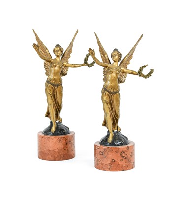 Lot 149 - A Pair of Gilt Bronze Figures of Victory, 20th...