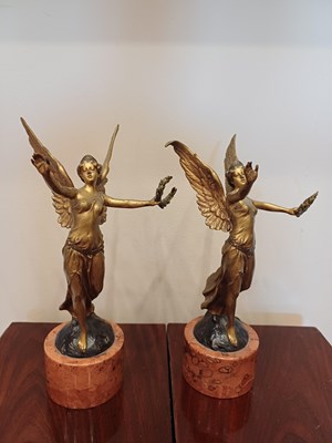 Lot 149 - A Pair of Gilt Bronze Figures of Victory, 20th...