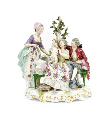 Lot 100 - A Meissen-Style Porcelain Figure Group, late...