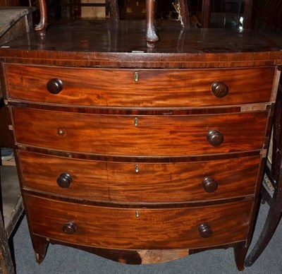 Lot 925 - A 19th century mahogany bow front chest