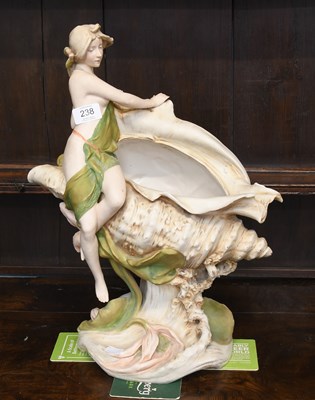 Lot 238 - A Royal Dux Figural Porcelain Centrepiece, in...