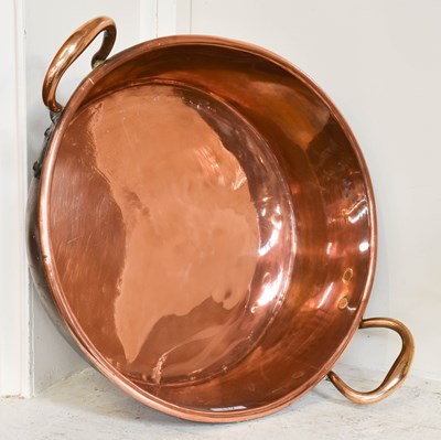 Lot 117 - A Large Twin-Handled Copper Pan, 54cm handle...