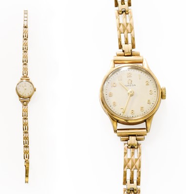 Lot 364 - A Lady's 9 Carat Gold Omega Wristwatch, with...