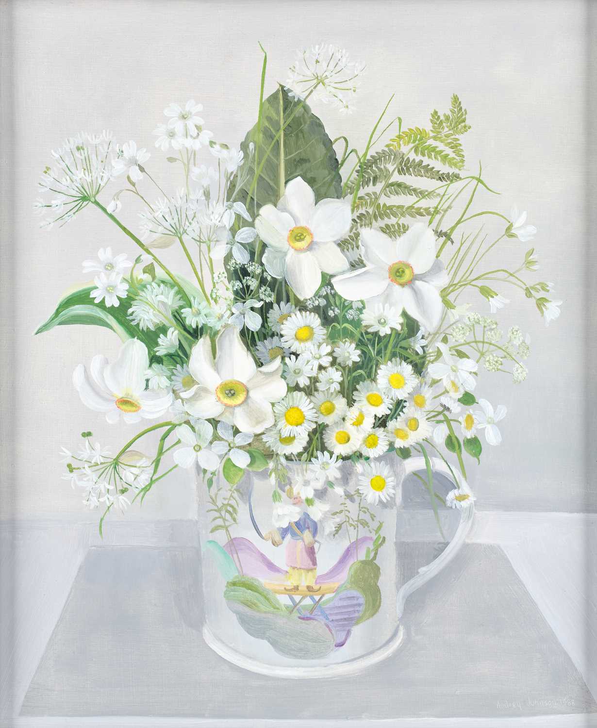 Lot 104 - Audrey Johnson (1918-2010) "White Flowers in...