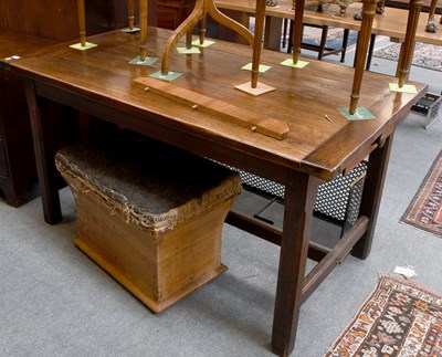 Lot 1246 - An Oak French Farm House Table, 147cm by 87cm...