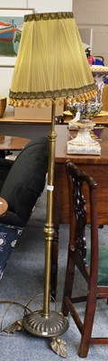 Lot 1178 - An Art Nouveau Brass Standard Lamp