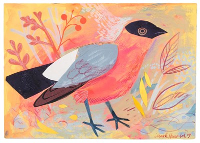 Lot 128 - Mark Hearld (b.1974) "Bullfinch" Signed and...