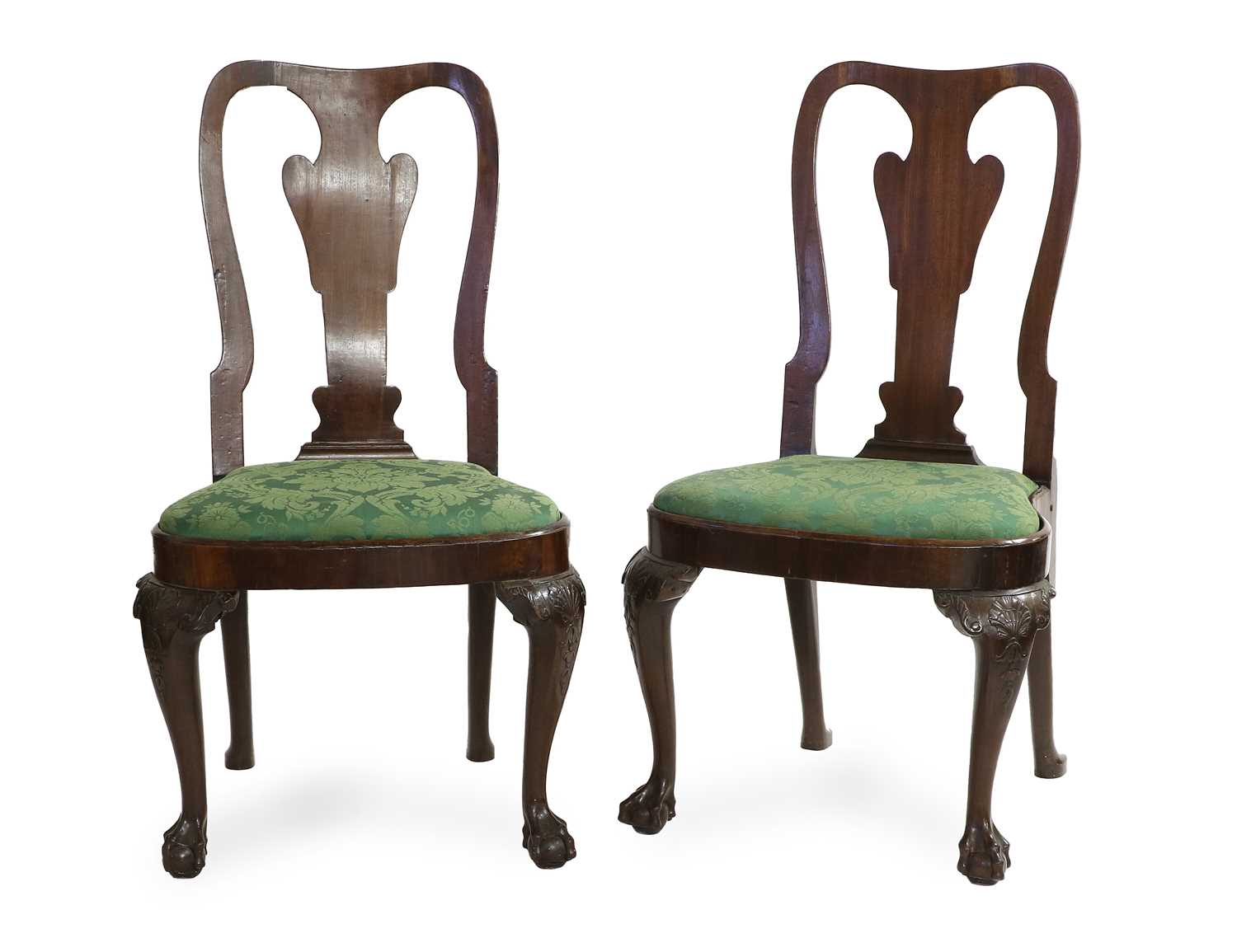 Lot 313 - A Pair of George I Walnut Dining Chairs,