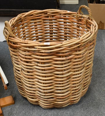 Lot 1297 - A Large Log Basket, with twin carrying handles,...