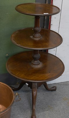 Lot 1275 - A George III Mahogany Three Tier Dumb Waiter,...