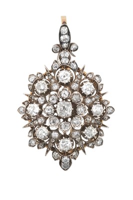 Lot 2284 - A Diamond Brooch/Pendant, circa 1880 the...