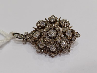 Lot 2284 - A Diamond Brooch/Pendant, circa 1880 the...