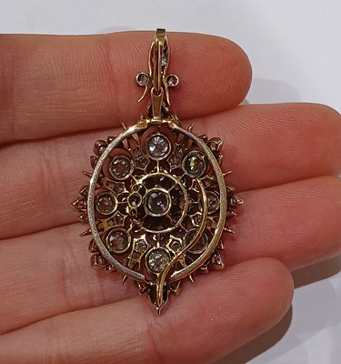 Lot 2284 - A Diamond Brooch/Pendant, circa 1880 the...