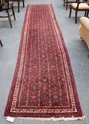 Lot 1089 - Hosseinabad Runner, the raspberry Herati field...