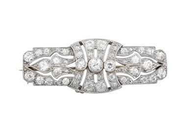 Lot 2259 - A Diamond Brooch, circa 1920 the pierced...